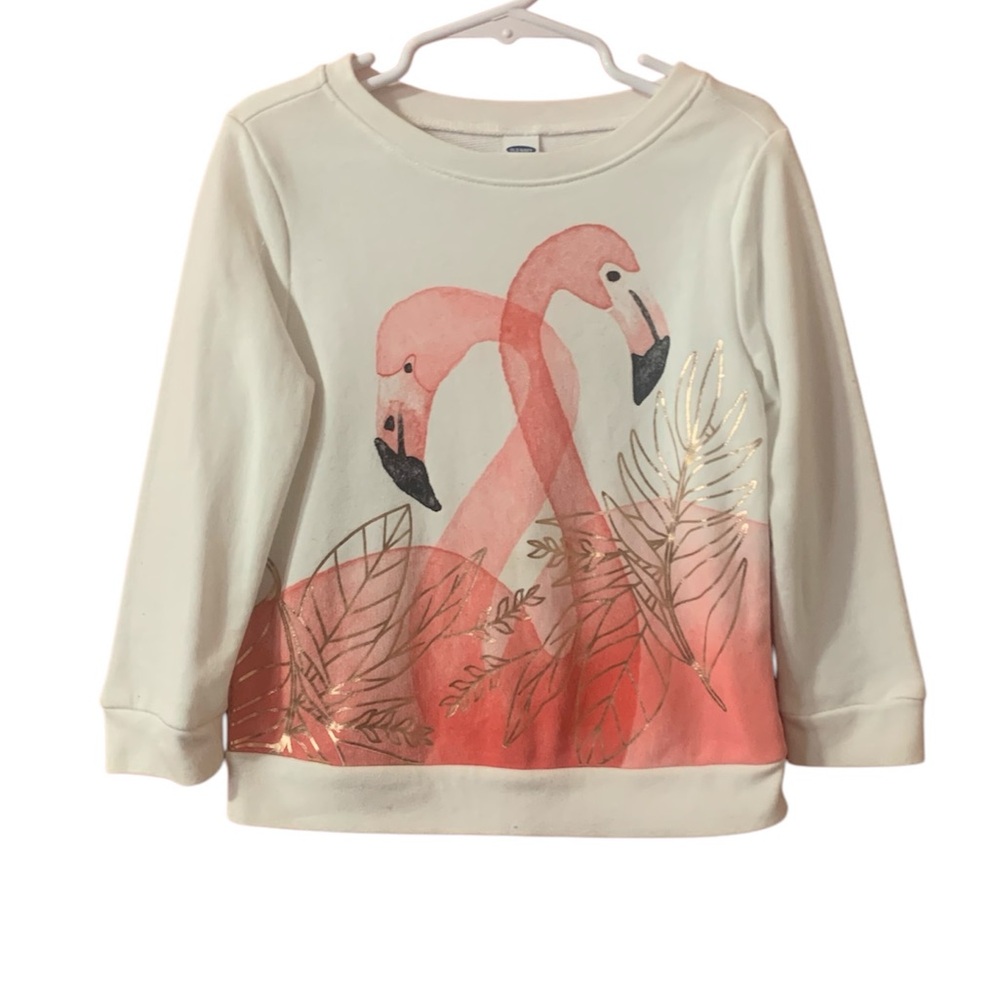 Old Navy Flamingo Long Sleeve Sweatshirt Girl 4T